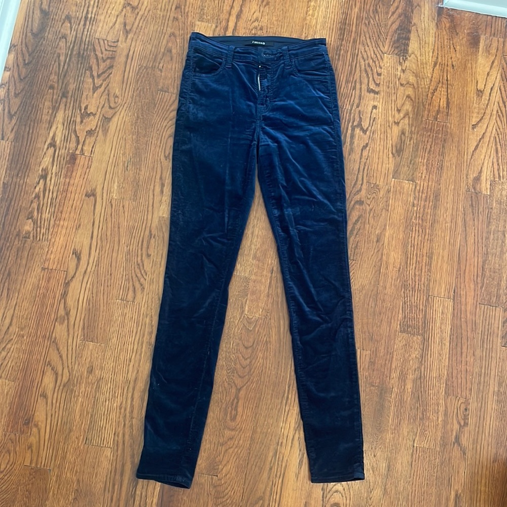 Beautiful navy velvet J Brand skinny jeans